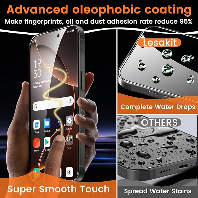 Lesakit 4+4 Pack Privacy Screen Protector