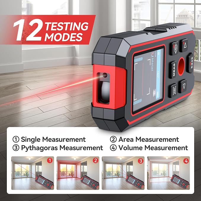 NOYAFA Stud Finder Wall Scanner, 3 in 1 Stud Finder & Laser Distance Meter &