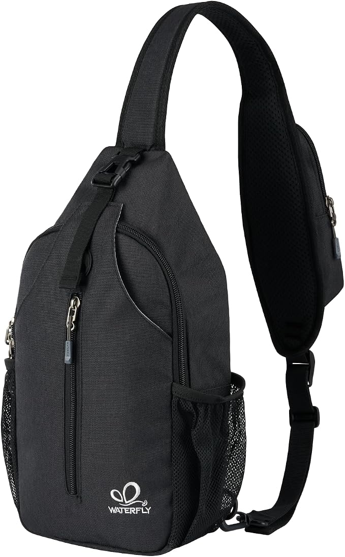 WATERFLY RFID Crossbody Sling Backpack Sling Bag Travel Hiking Chest Bag Daypack