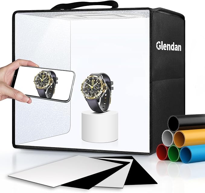 Glendan Light Box Photography, 6 Color PVC Backdrops, 4 Reflection Boards and 1