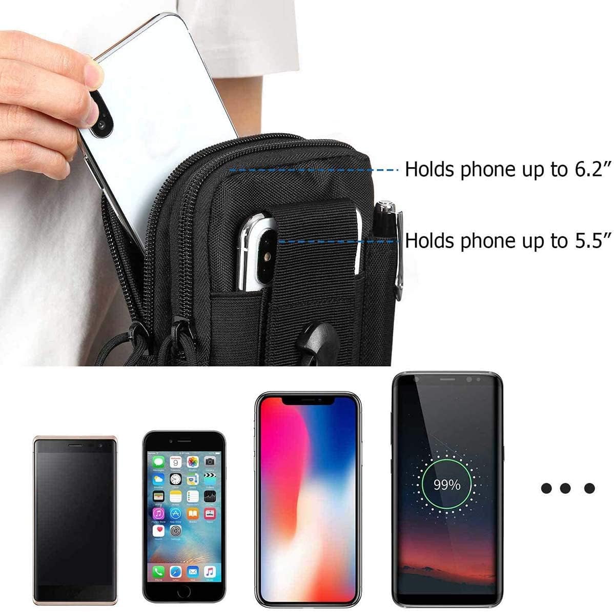 Skiennix Tactical Molle Phone Pouch - EDC Utility Waist Bag for Men | Small Cell Phone Holster