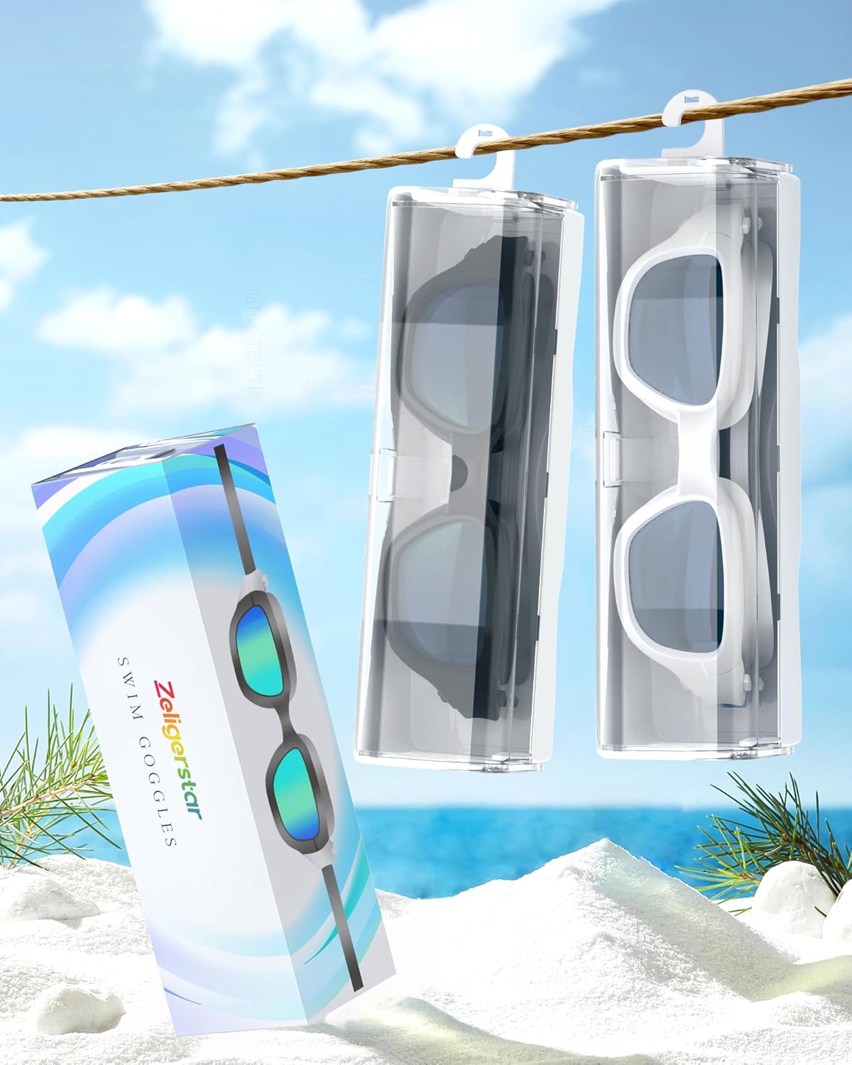 Polarized Swim Goggles by [Brand Name] - Anti-Fog, UV Protection, Wide View | Unisex Adult Size