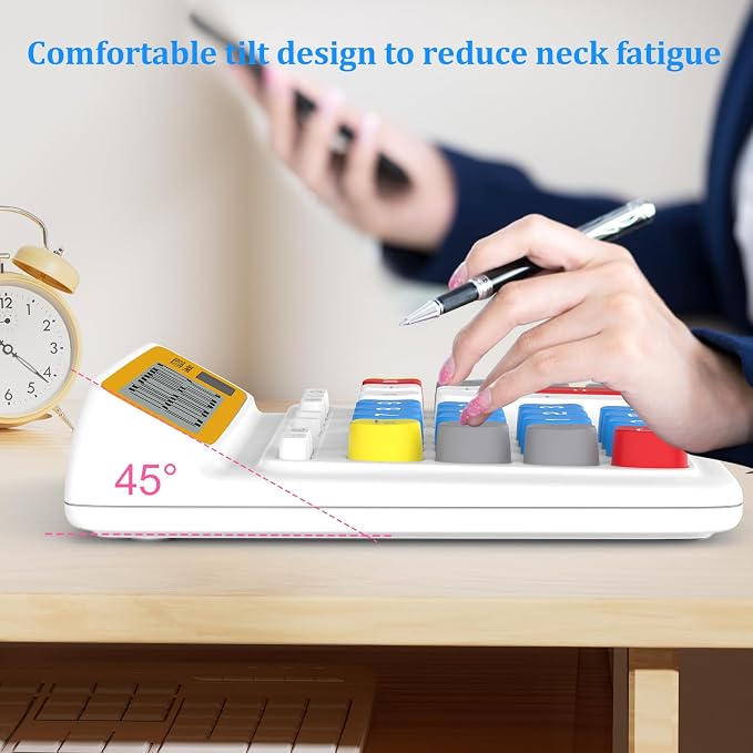 Desktop Calculator with Extra Large 5-Inch LCD Display, 12-Digit Two Way Power