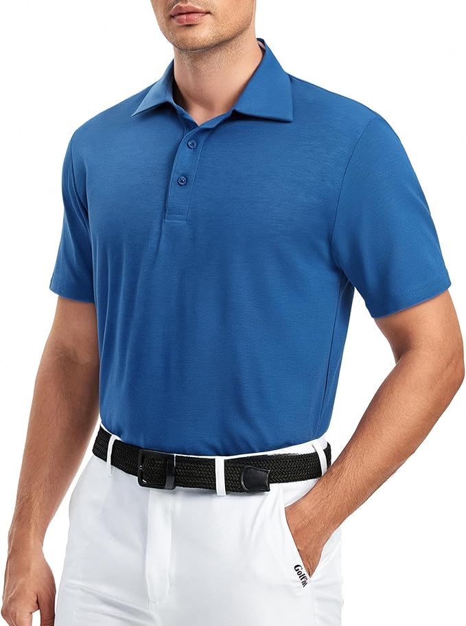Alex Vando Mens Golf Shirt Moisture Wicking Quick-Dry Short Sleeve Casual Polo Shirts for Men