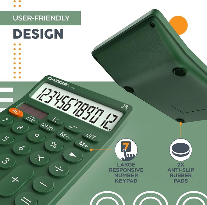 CATIGA 12 Digit Desktop Calculator Basic Desk Calculator