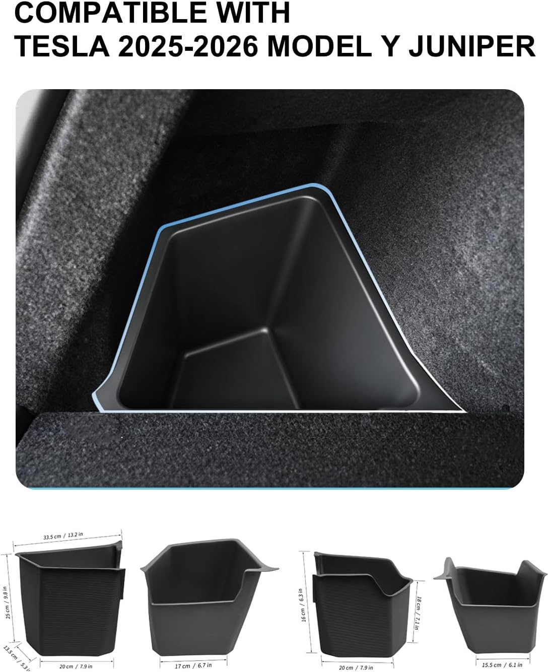 Xprite Rear Trunk Storage Bins for 2025-2026 Tesla Model Y Juniper 5-Seat