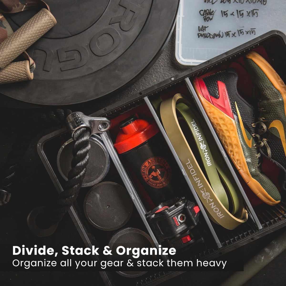 SIDIO Quarter Crate 4-Pack Stackable Storage Bins, Stealth