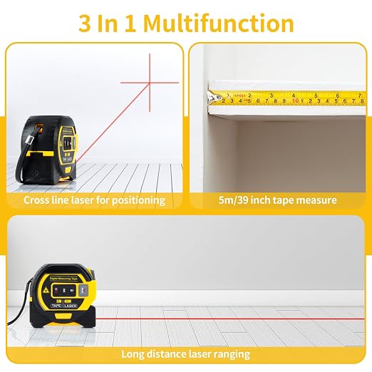 5m/16ft Digital Laser Tape Measure, WTWD 100m/328ft Laser Distance Measure