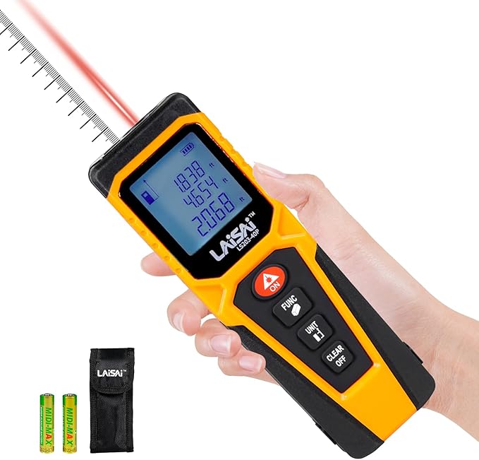 Laser Measure, Laser Distance Measuring Tool, M/in/Ft Unit Switching Backlit