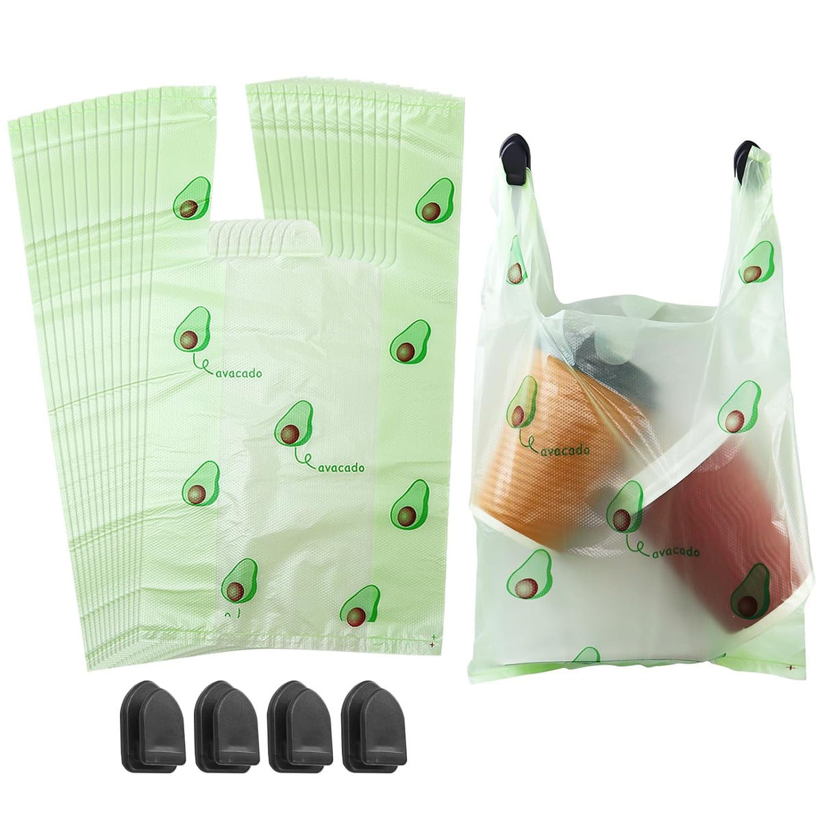 Car Trash Bag Hanging Disposable Car Garbage Bag Pack of 200 Small Auto Trash Bag for Car with 4 Hook for Car Kitchens Bedrooms Offices During Travel and Camping (Green)