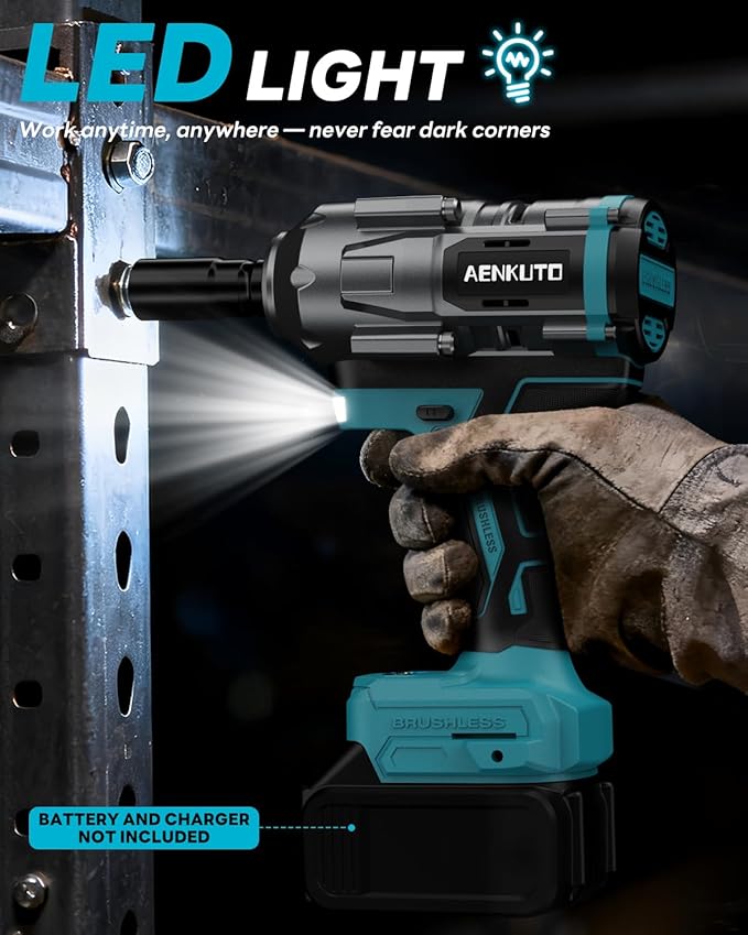 Cordless Impact Wrench for Makita 18V Battery,1500Nm (1106 Ft-Lbs) 1/2" Brushless Impact Gun, LED Work Light, 3-Speed High Torque Power Tool for Tire Removal, Rusted Bolts (No Battery)