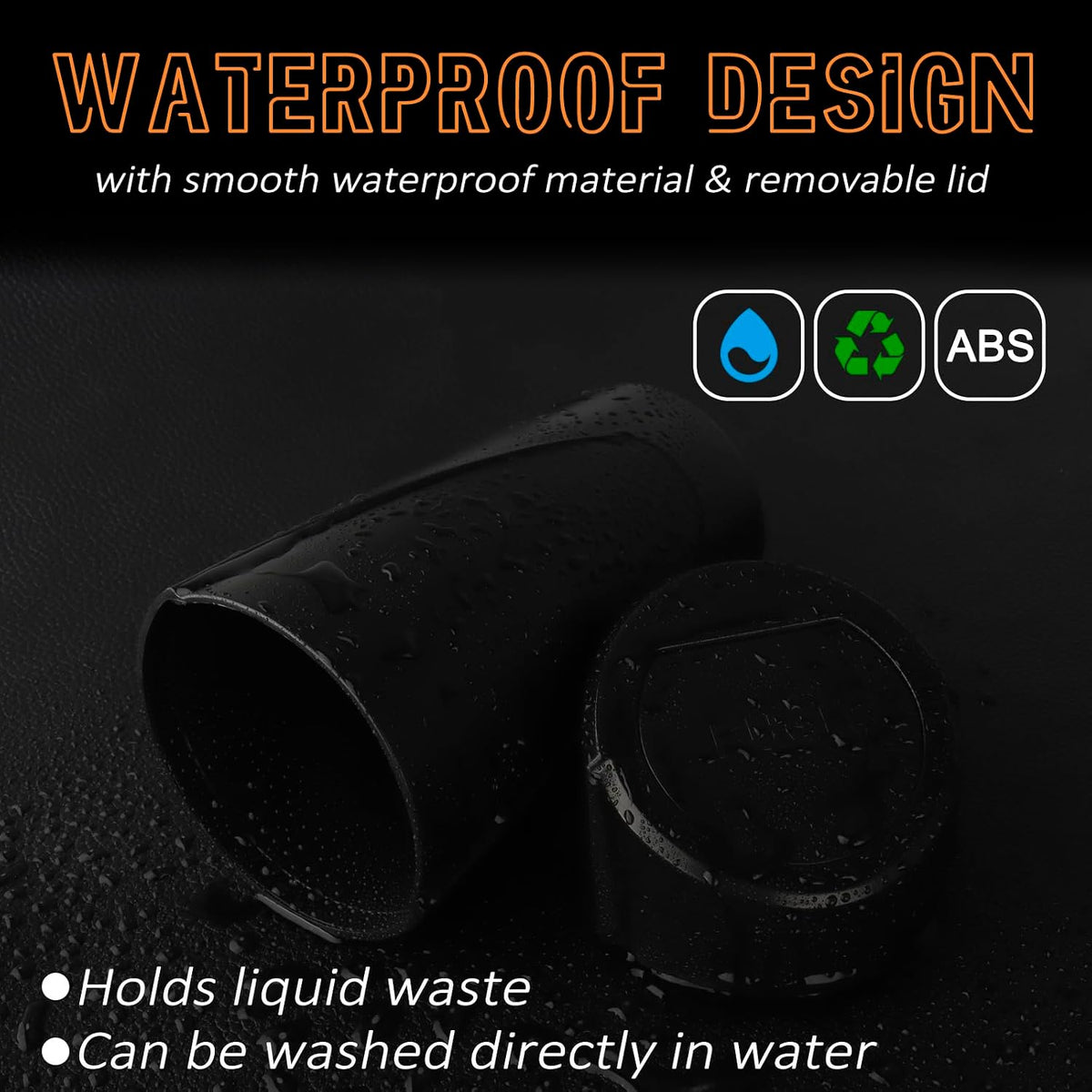 Car Trash Can with Lid, Leakproof Garbage Can with 40 Attached Trash Bags, Mini Essential Car Accessories for Interior for Car, Home, Office (Black)