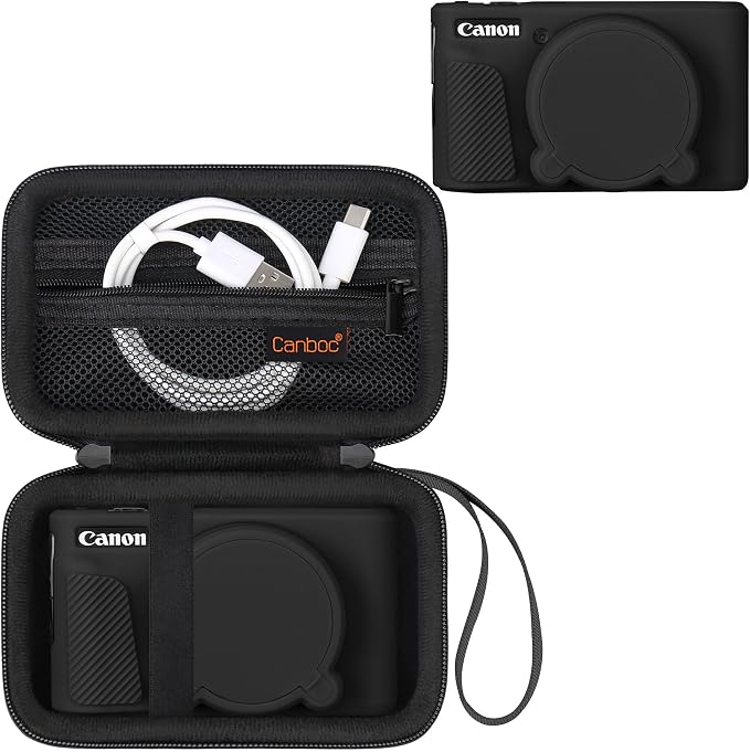 Canboc Case for Canon PowerShot SX740/SX730, Hard Carrying Case + Soft Silicone