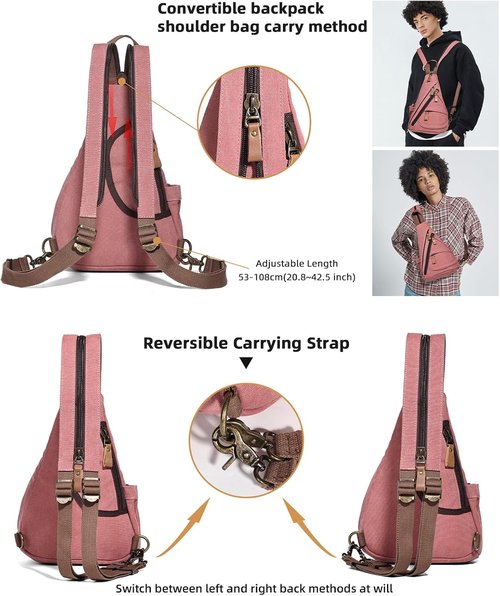 KL928 Sling Bag - Stylish Small Crossbody Backpack for Casual Use | Unisex Daypack Rucksack