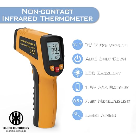 KNINE OUTDOORS Infrared Thermometer Laser Temperature Gun, -58℉ to 1112℉