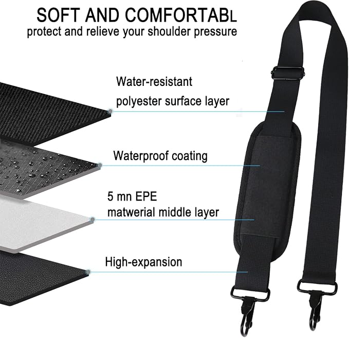 Askuko Shoulder Strap 56 Inch, Universal Adjustable Shoulder Belt Replacement