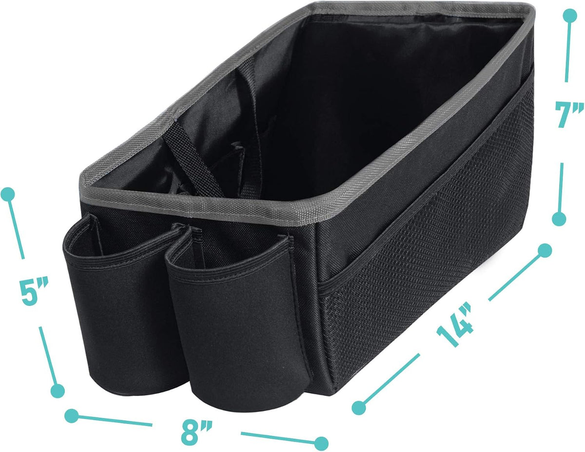 FH Group E-Z Travel Multi-Use Car Organizer with Cup Holders Back Seat Storage Blue