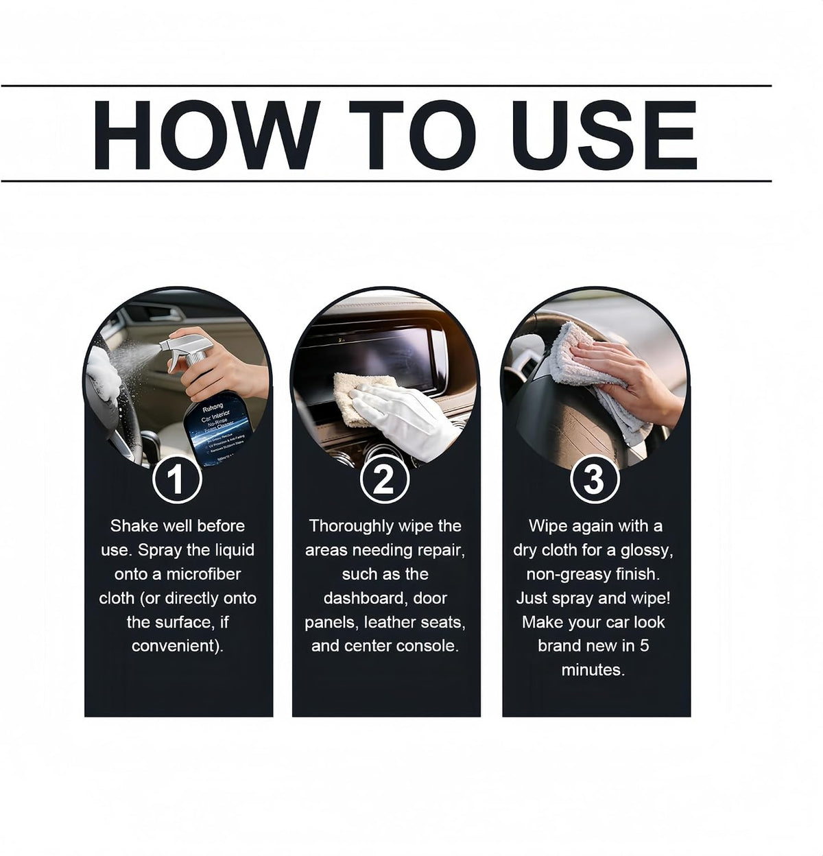 Car Interior Cleaner, 16.9oz Vehicle Interior Cleaner for Tough Stains | Multifunctional Auto Detailing Cleaner with Brush & Towel, Car Cleaner for Car Seats, Carpet, Upholstery, & Leather