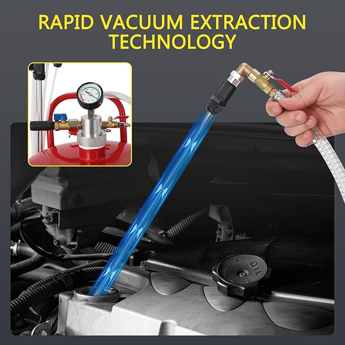 20 Gallon Waste Oil Drain Tank, Oil Drain Extractor, Pneumatic Drainer for Automotive Fluids, Portable Waste Oil Container with Air Operation (20 Gallon-Red-Large)