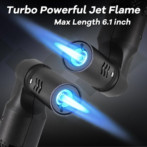Luxgaze 2 Pack Butane Torch Lighters Refillable Jet Flame Portable Butane Torch Mini Refillable Windproof Lighters for Camping Baking Culinary Soldering Cooking Welding BBQ Grill(Gas not Included)