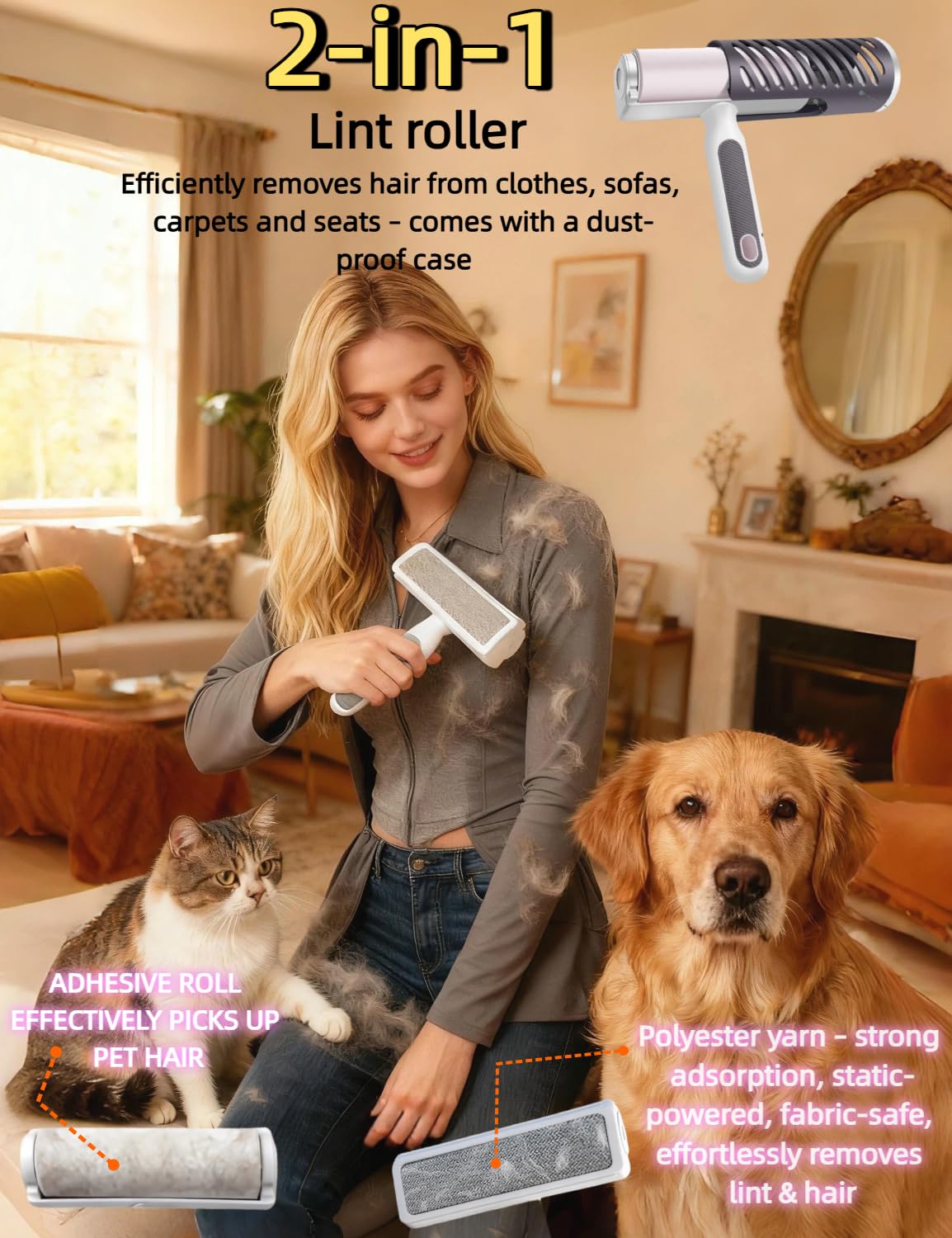 Skiennix 3-in-1 Dog Deshedding Brush - Grooming Tool with Undercoat Rake & Dematting Comb | Peacock Green
