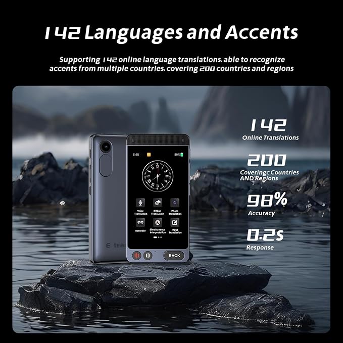 Language Translator Device, 142 Languages AI Translator