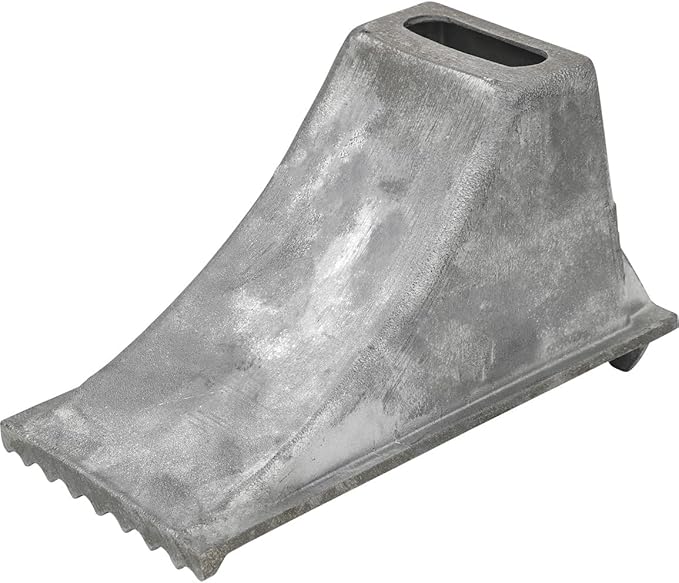Buyers Products WC1267 Aluminum Wheel Chock, 6.25 x 12.25 x 7 Inch, Steep Slope Design with Rugged Teeth for Extra Stability, Silver