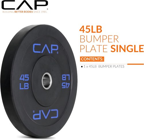 CAP Barbell Rubber Olympic Bumper Plate - Durable Weightlifting Plates | Multiple Colors Available