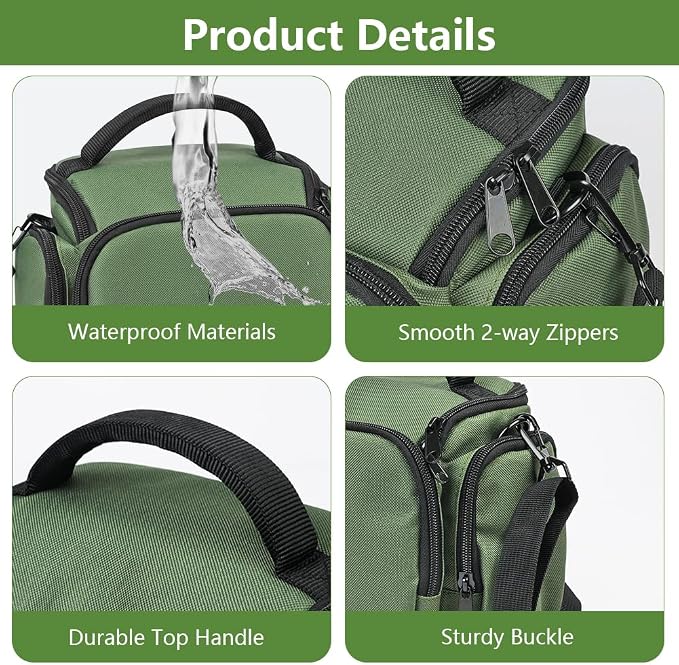 Ainiv DSLR Camera Bag, Waterproof Anti-Shock SLR Camera Case, Large Adjustable