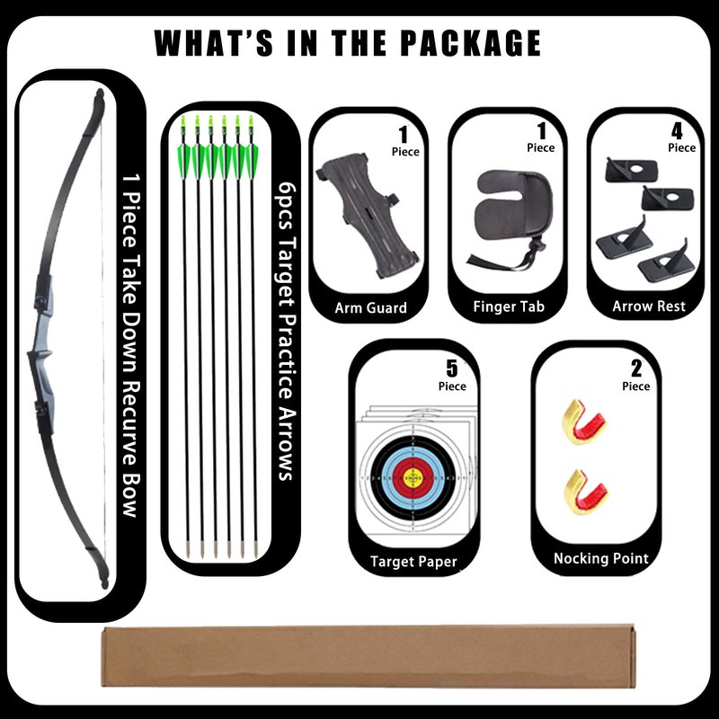 SOPOGER Recurve Bow and Arrow Set for Adults & Youth 20 30 40lb, Takedown Archery Kit for Beginners Right & Left Handed Outdoor Target Practice & Training (20 LBS)