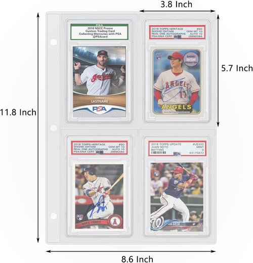 Graded Card Slab Binder Pages - Store & Display 40 PSA, BGS, BCCG, CGC Cards | 10 Pages Included