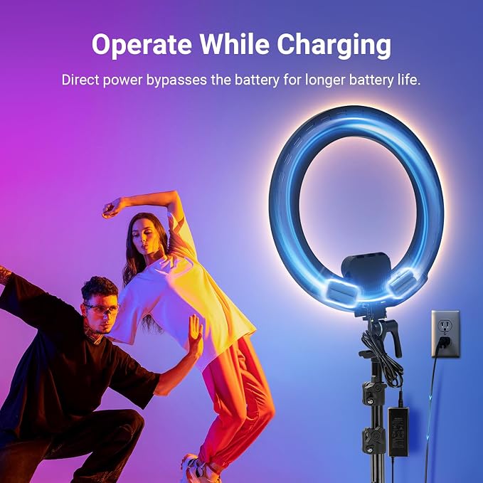 NEEWER 18" Ring Light, Wireless Professional Edge Lit Lighting