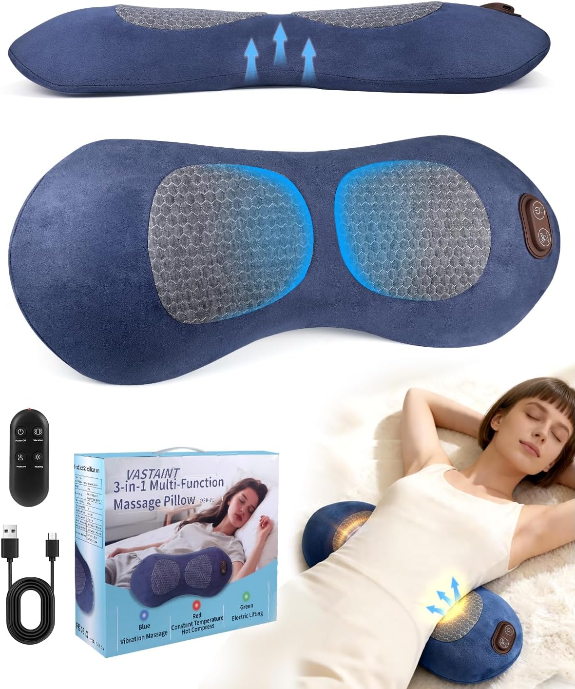 3-in-1 Wireless Lower Back Massager with Heat, Air Compression & Vibration
