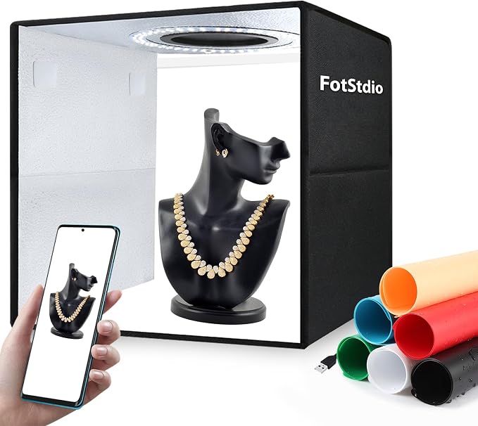 Light Box & Photo Box Photography Portable 12"x12" Studio Kit