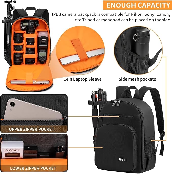 Camera Backpack for Photographers, DSLR Camera Bag, Professional Photography