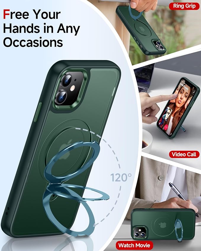 LeYi for iPhone-11 Cases with Kickstand Green for Magsafe Cover Funda para