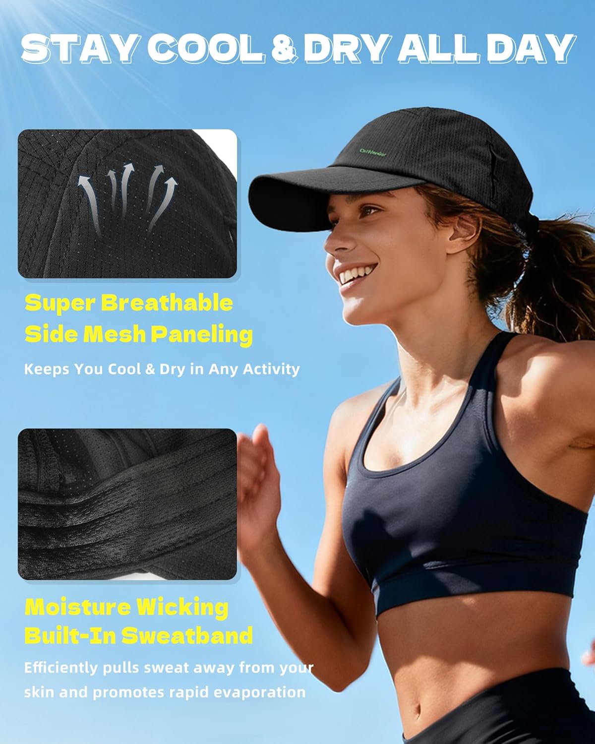 Skiennix Performance Hat - Lightweight Breathable Mesh Running Cap for Golf, Cycling & Tennis