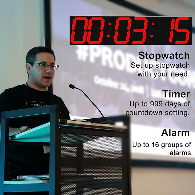 CHKOSDA Digital Wall Clock, Oversize Led Digital Clock Large Display