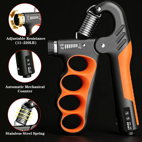Hand Gripper by [Brand Name] - Adjustable 11-220LB Grip Strength Trainer for Muscle Building & Recovery