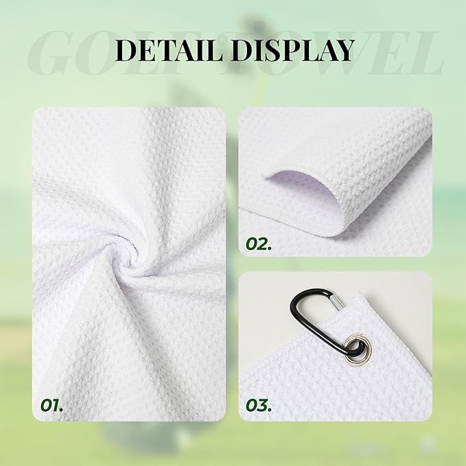 Funny Golf Towel with Carabiner Clip 24"x16" Blue Cool Design Golf Towels for Golf Bags Microfiber Waffle Golfs Rag for Disc Balls Clubs Golfs Accessories for Men Women Dad Husband