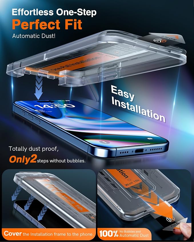 LK 2 Pack for iPhone iPhone 17 Pro Max Privacy Screen Protector Anti-Spy