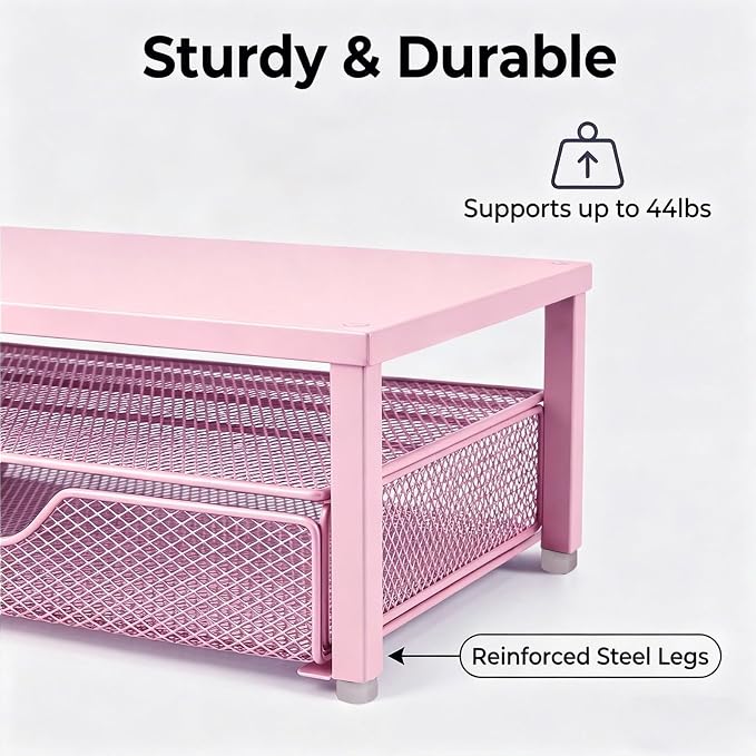 Spacrea Desk Organizer and Accessories, Computer Monitor Stand Riser