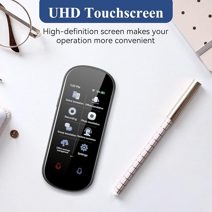 Language Translator Device, VORMOR Two-Way AI Voice Translator