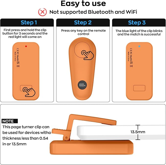 RF Remote Control Page Turner for Kindle Paperwhite Scribe Accessories