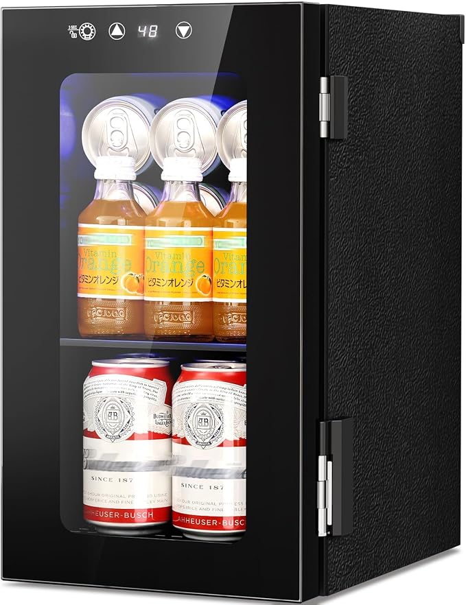 Antarctic Star Mini Fridge Beverage Refrigerator, 10L Small Drink Fridge for Bedroom, beverage cooler with Digital Temp Adjustment 40-61°F, Ideal for Bedroom, Dormitory, Office, Bar and Kitchen