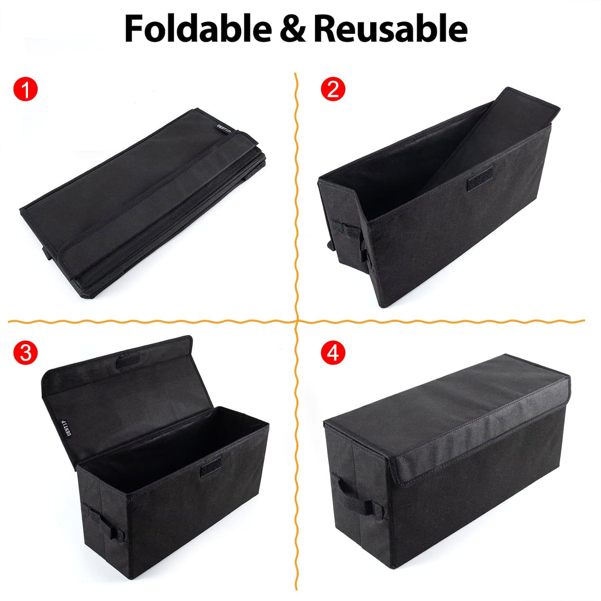 UENTIP DVD Storage Boxes-Pack of 2 DVD CD Case Storage, For Car Home Travel | DVD Holder, 17.25"x6.25"x8", Foldable Container with Lid, Holds 40 Full Jewel Case DVDs, 80 Slim Case DVDs, 200 Sleeved Discs