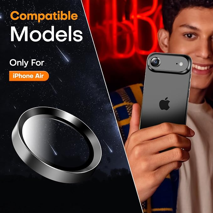 Camera Lens Protector for iPhone Air, Tempered Glass Metal Individual Camera