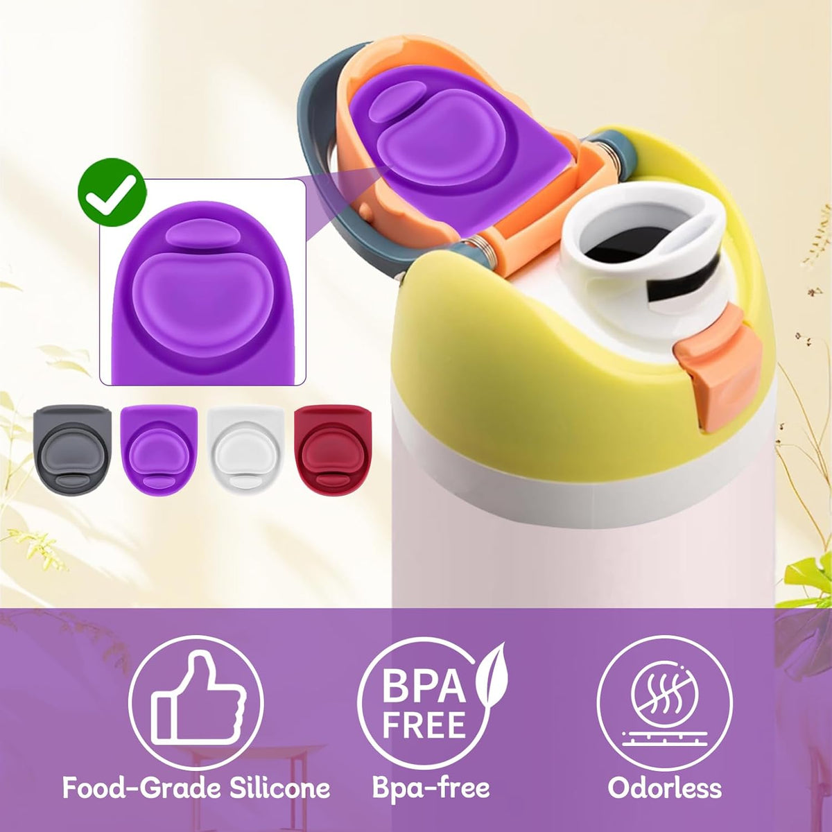 Owala | 4 Pcs Replacement Lid Rubber Seal Gasket - Compatible with FreeSip Water Bottles (16-40 oz)