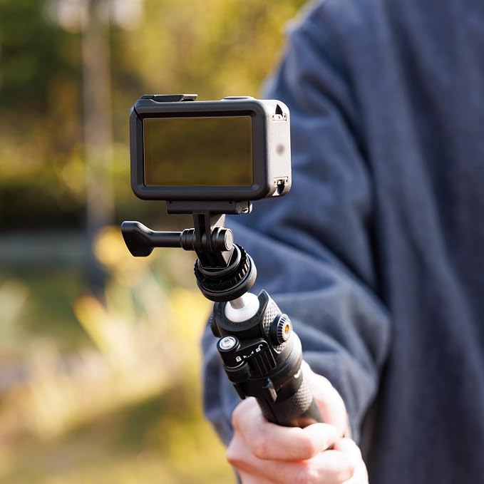 2-in-1 Action Camera Hot Shoe Mount Adapter, Tripod Mount & Cold Shoe Camera