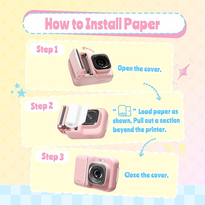 Instant Print Camera for Kids, Christmas Birthday Gifts for Girls Boys Age 3-12